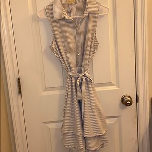 Blue and white dress